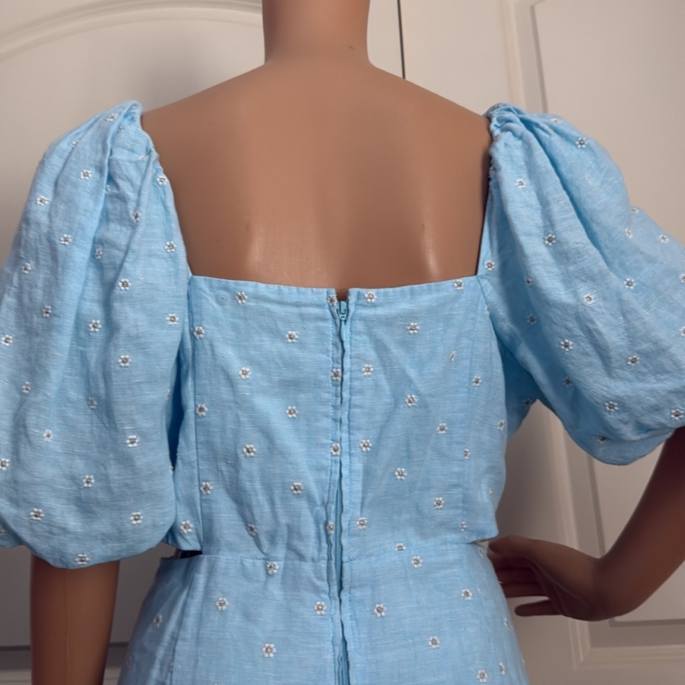 New Lilly Pulitzer Press to zoom Kylanne Linen Dress Hydra Blue - Picture 11 of 12
